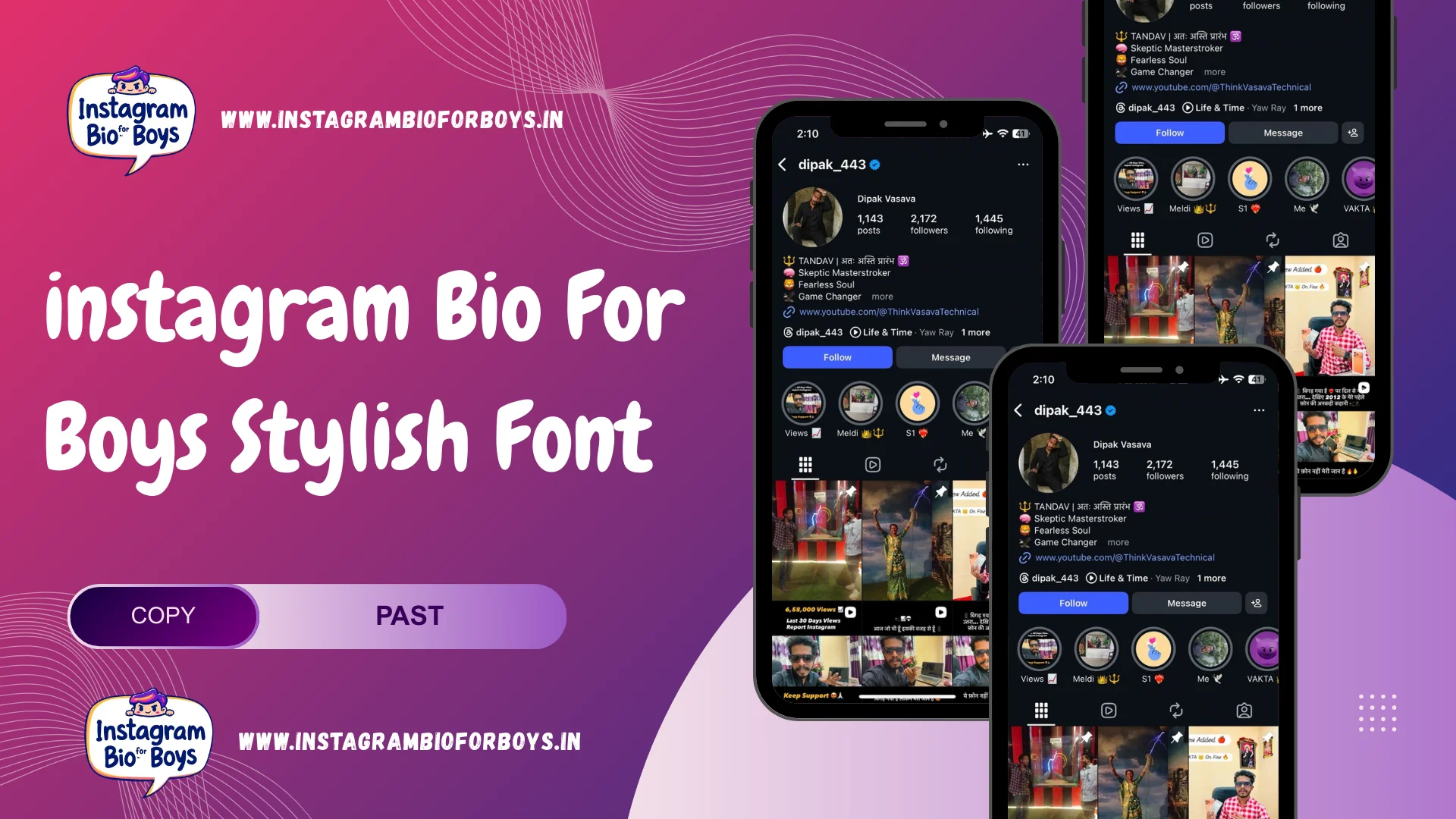 instagram Bio For Boys Stylish Font instagrambioforboys.in