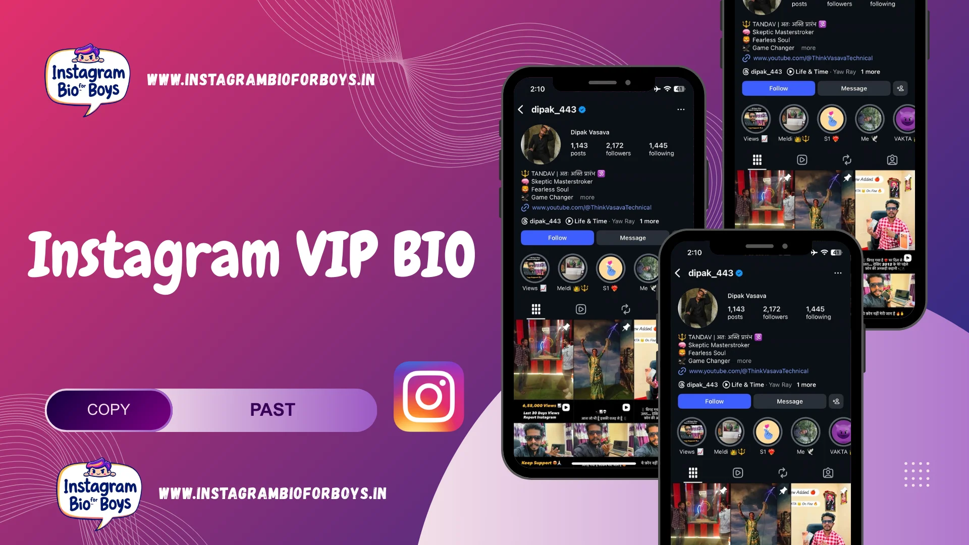 Instagram Vip Bio instagrambioforboys.in